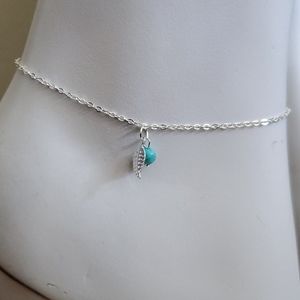 NEW!! FEATHER AND TURQUOISE ANKLET